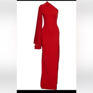 SOLACE LONDON
Woman Lani One-Shoulder Crepe And Satin-Crepe Gown